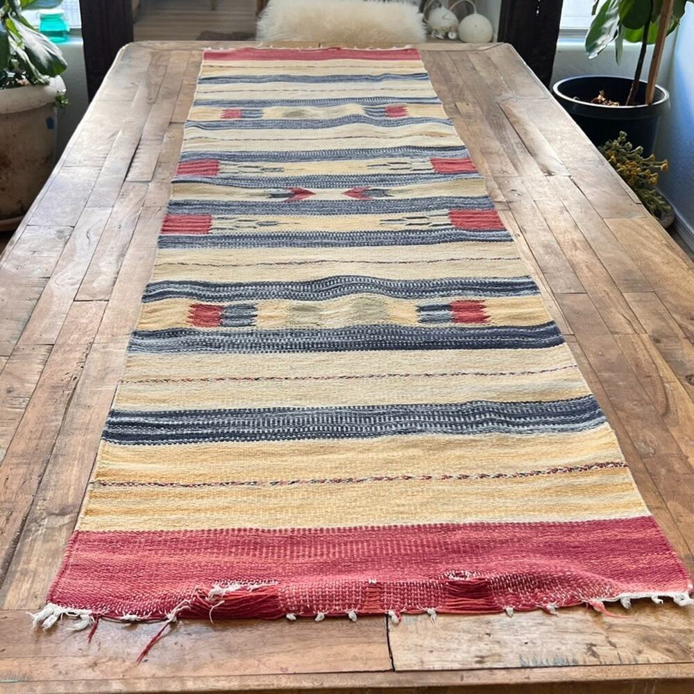 Turkish Kilim Carpet Runner Rug Colorful 22" x 77.5"